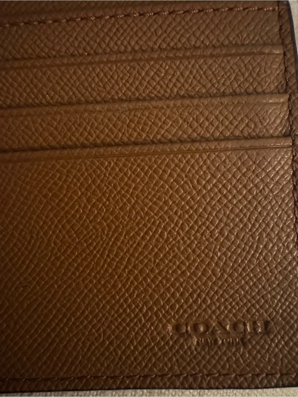 Coach Brown Pebbled Leather Continental Wallet